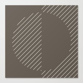 Stripes Circles Squares Mid-Century Checkerboard Brown White Canvas Print