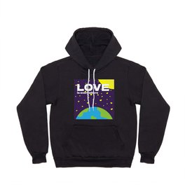 Love is everywhere. Planet with heart stars Hoody