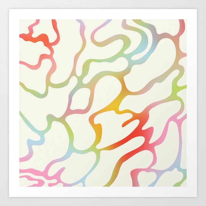 Colorful Wavy Lines Pattern \\ Multicolor Gradient Art Print