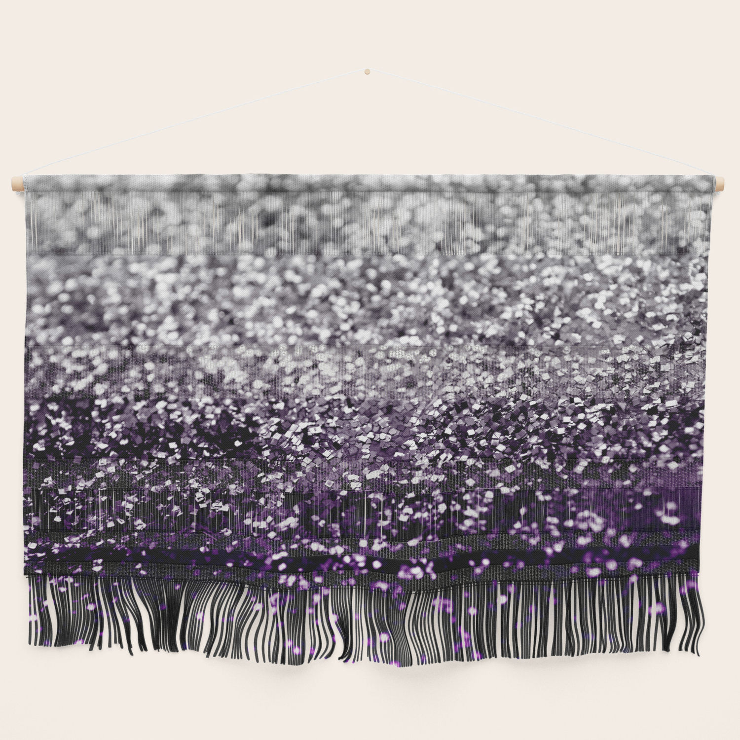 Dark Night Purple Black Silver Glitter 1 Shiny Decor Art Society6 Wall Hanging By Anitabellajantz Society6