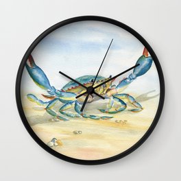 Colorful Blue Crab Wall Clock