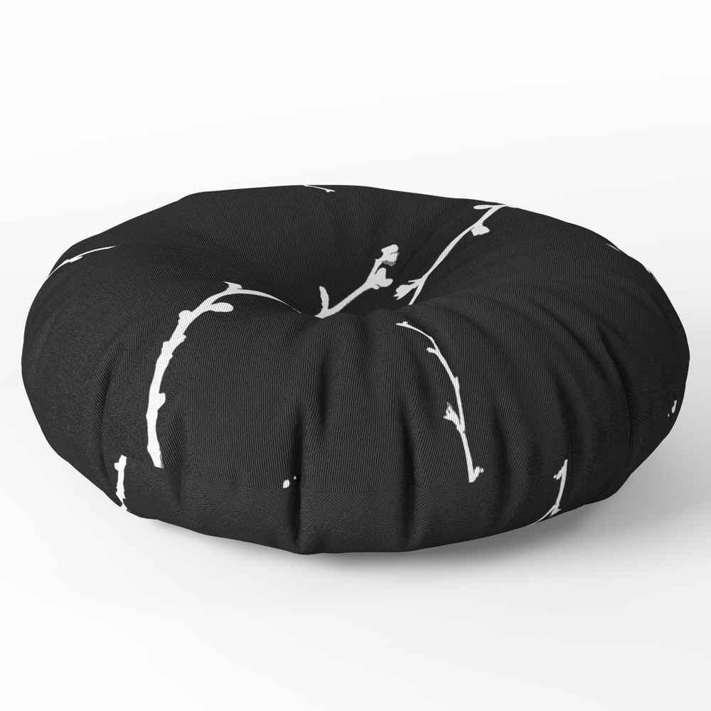 Tree Branches 2 B/W Round Floor Pillow - x 26