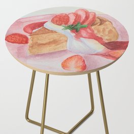 Сake with strawberries and cream Side Table