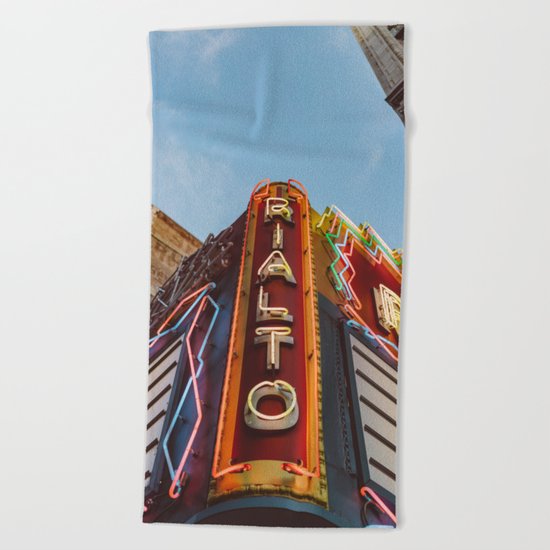 Los Angeles Rialto Theatre Beach Towel