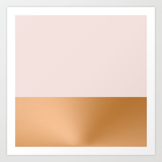 Blush Pink and Copper Art Print