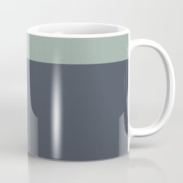 Navy Gray Blue Green Celadon Sage Minimalist Solid Stripe Color Block Pattern Coffee Mug
