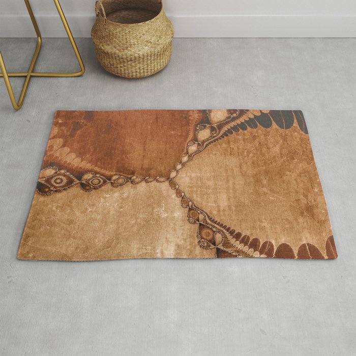 Southwestern Sunset 3 grungy copper, brown, turquoise Rug
