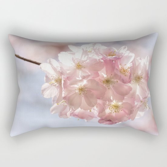 Branch of Cherryblossoms - Pink flowers on #Society6 Rectangular Pillow