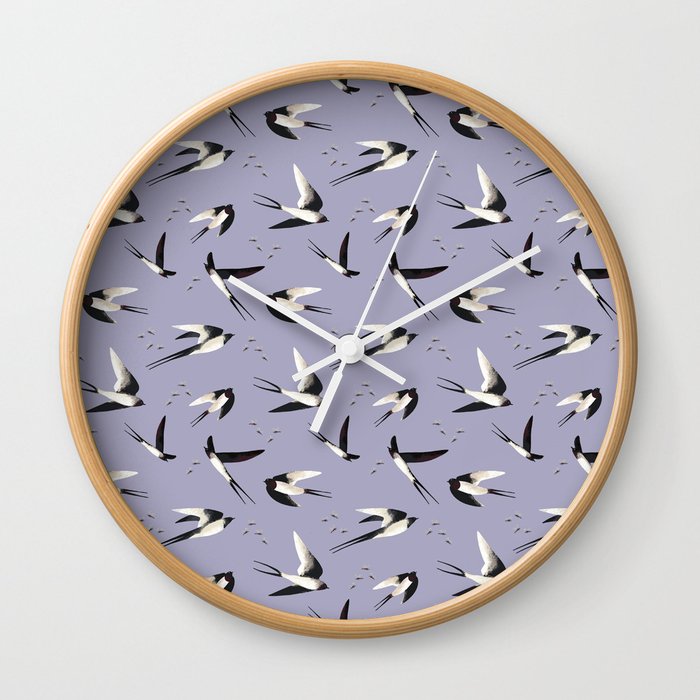 Swallow purple  Wall Clock