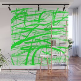 Green and White. Abstract Painting.  Wall Mural