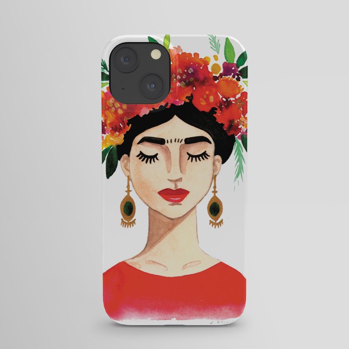 Floral Frida - Red iPhone Case
