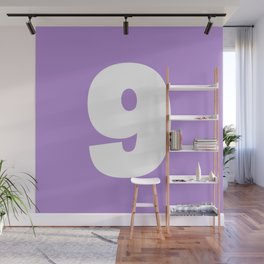 9 (White & Lavender Number) Wall Mural