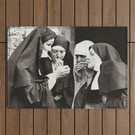 Nuns Smoking Outdoor Rug
