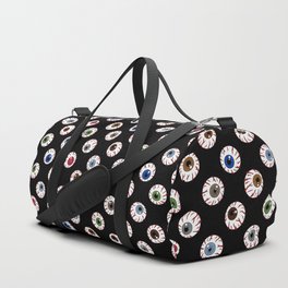 Creepy Eyeballs polka dot pattern. Digital Illustration Background Duffle Bag