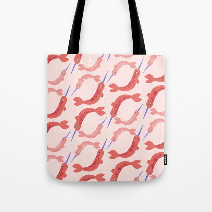 Dancing Narwhals - Red Tote Bag