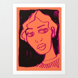 Orange twinkle woman Art Print
