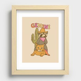 Gemini Raccoon Recessed Framed Print