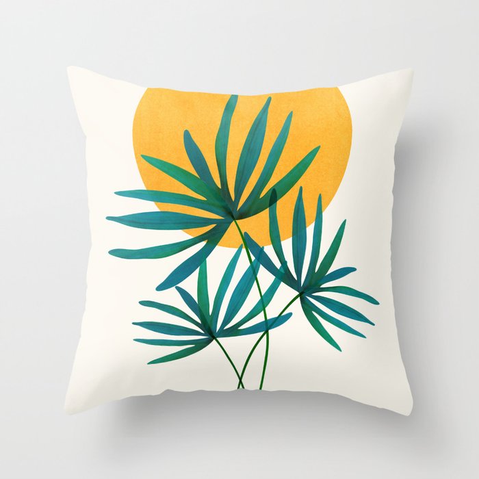 Little Palm + Sunshine Throw Pillow
