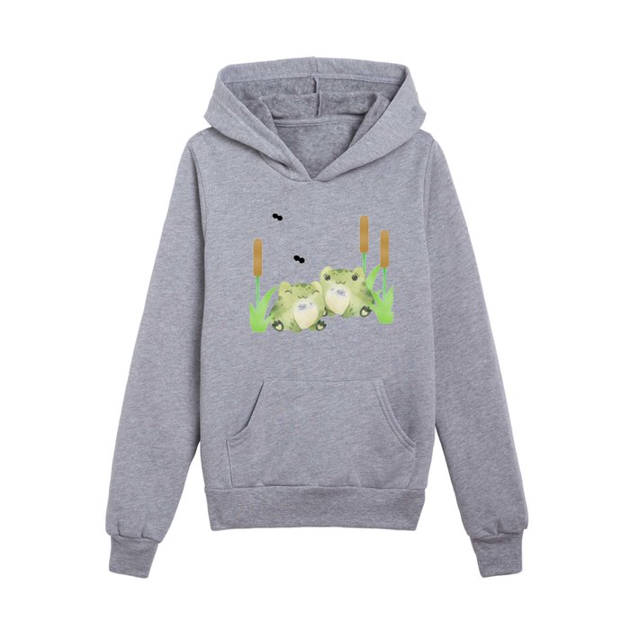Frogs and Cattails Kids Pullover Hoodie