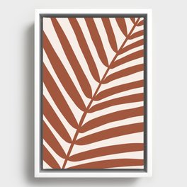 Palm Leaf Rust Framed Canvas