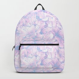 vaporwave purple floral azalea flowering flower bouquet pattern Backpack