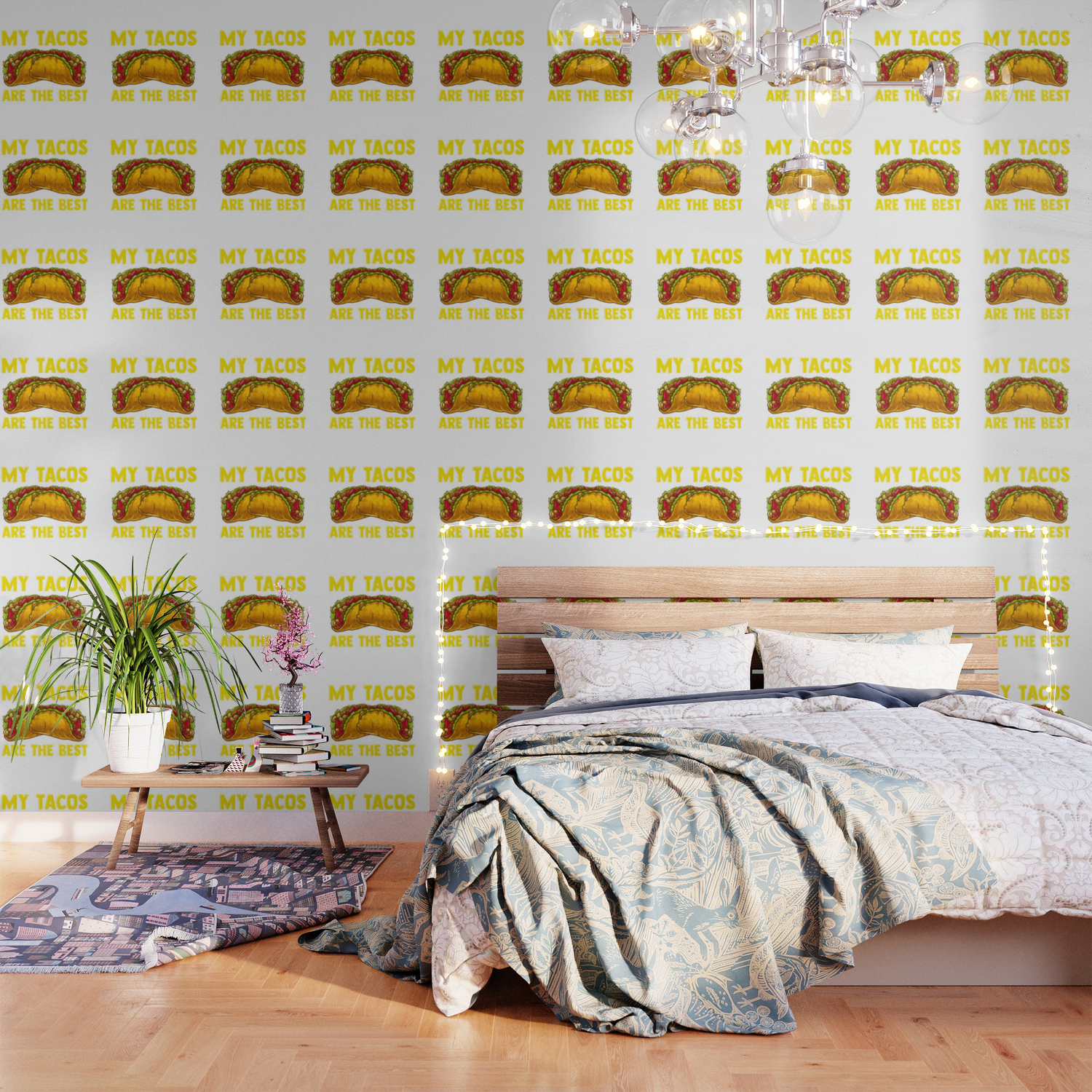 Cute Funny My Tacos Are The Best Hilarious Taco Wallpaper By