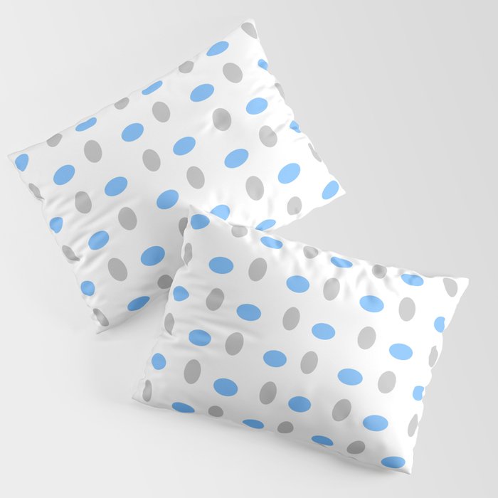 Wild polka dot 19- grey and blue Pillow Sham