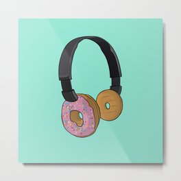Donut Headphones Metal Print