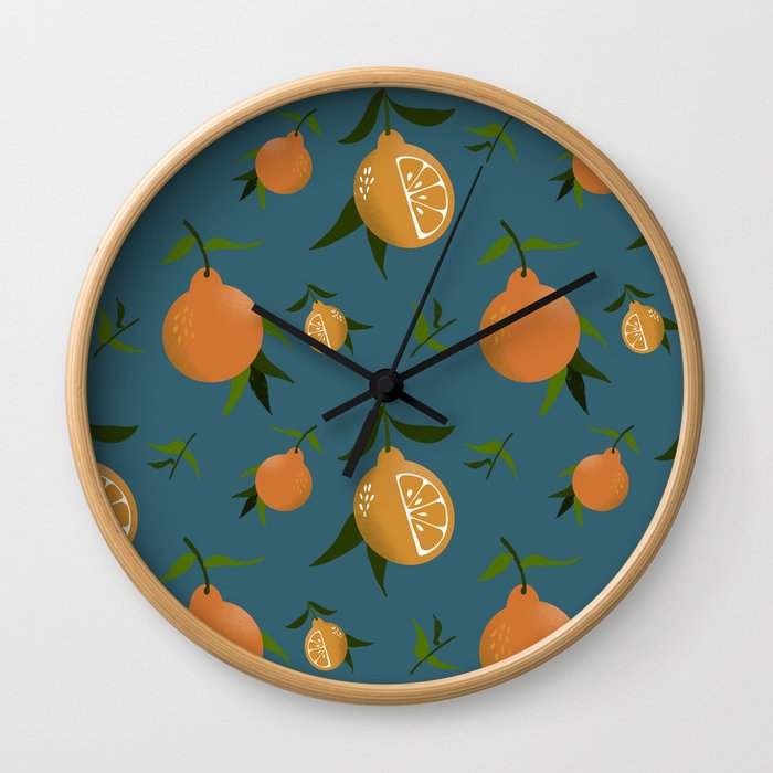 Citrus Repeatables Teal Wall Clock