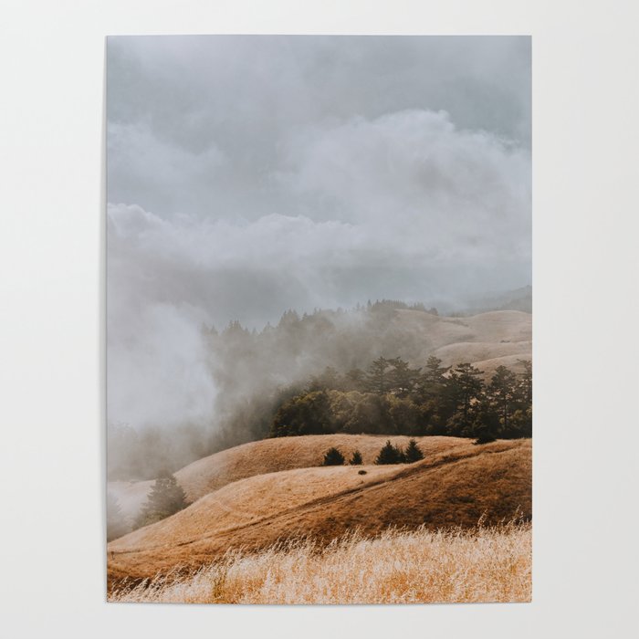 Fog and Clouds on Mount Tamalpais Poster