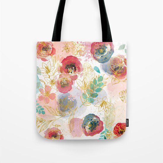 Golden flowers Tote Bag