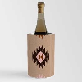 Mexican traditional pattern - Terracota red and Espresso Wine Chiller