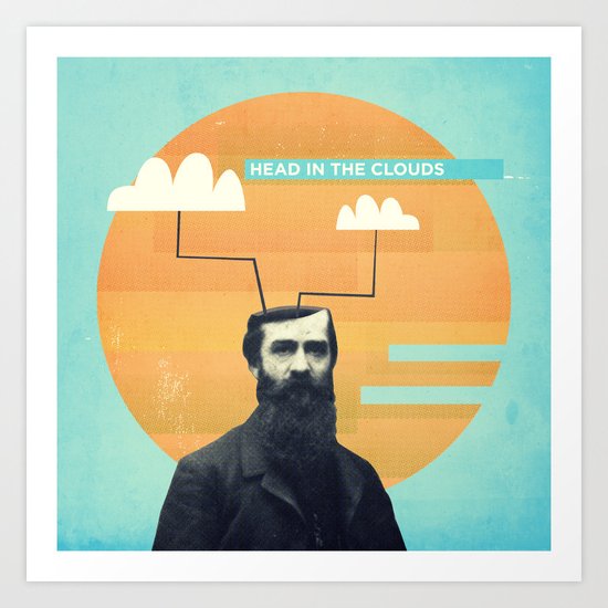 head in the clouds Art Print