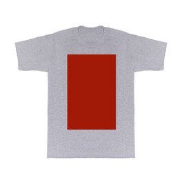 Mid-tone Red Orange Solid Color Popular Hues Patternless Shades of Maroon Collection - Hex #a81c07 T Shirt