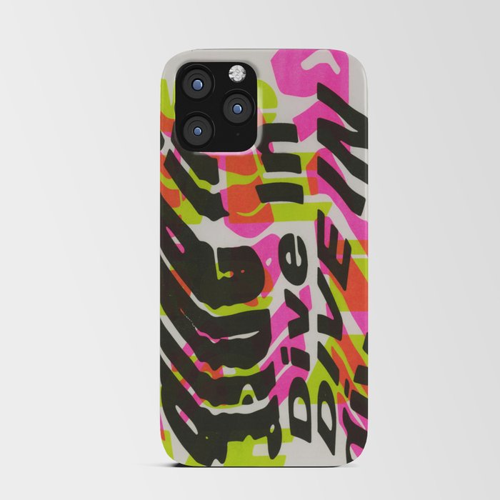 "Dive In" Pink, Green & Black iPhone Card Case