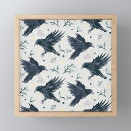 Odin's Ravens Pattern Print Framed Mini Art Print