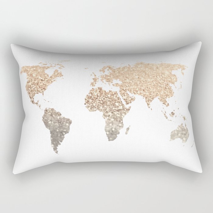 GOLD WORLD MAP Rectangular Pillow