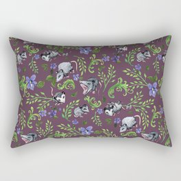 Opossum, Fern, & Violet Print Rectangular Pillow