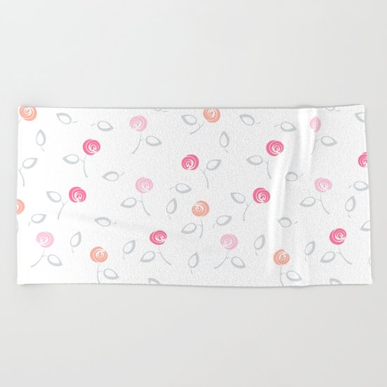 Cute mini flowers roses Beach Towel