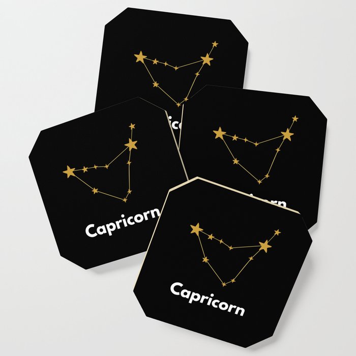 Capricorn, Capricorn Zodiac, Black Coaster