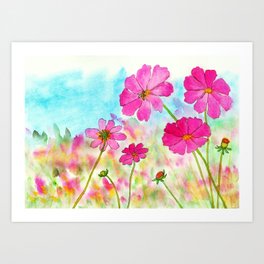Cosmos Flowers Art Prints For Any Decor Style Society6