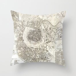 Plan of Vienna - 1844 Vintage pictorial map Throw Pillow
