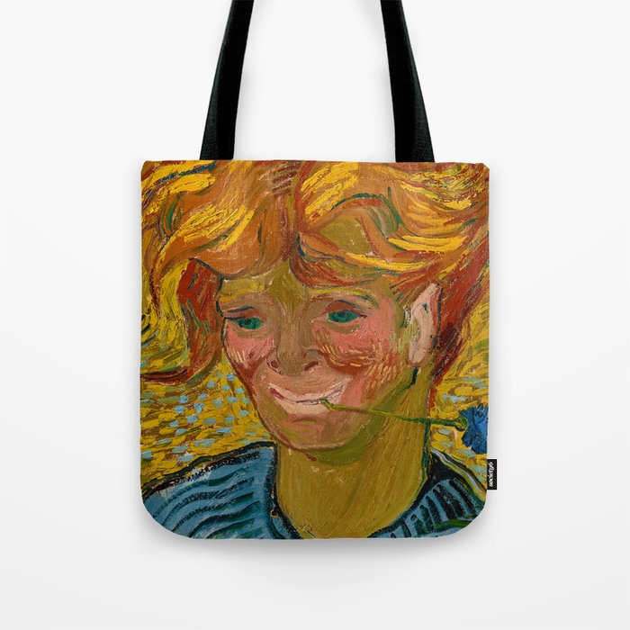Young Man with Cornflower, 1890 by Vincent van Gogh Tote Bag