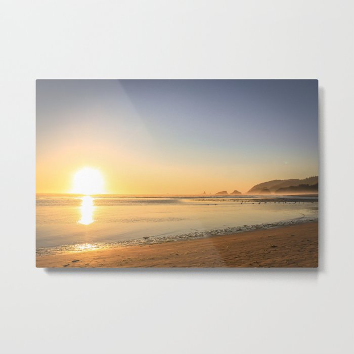 Canon Beach Sunset Metal Print