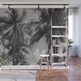 Palm Trees Black and White Photography Wall Mural