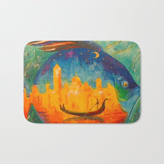 Romantic fish Bath Mat