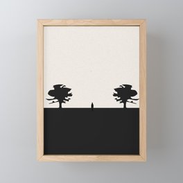 Alone in the Road between Two Trees Framed Mini Art Print