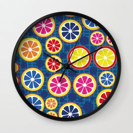 My Mommy Mandarin Wall Clock | Popartpattern, Expressivecolors, Popartdesign, Popartcolors, Homedecor, Contrastingcolors, Citrusillustration, Citrus, Pattern, Orange 