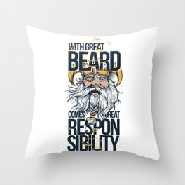 Great Beard Man Throw Pillow