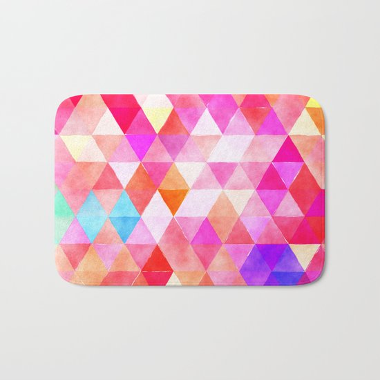 Vibrant Triangles Pattern 03 Bath Mat